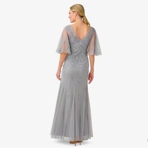 Adrianna Pappell evening gown, silver, size 8.